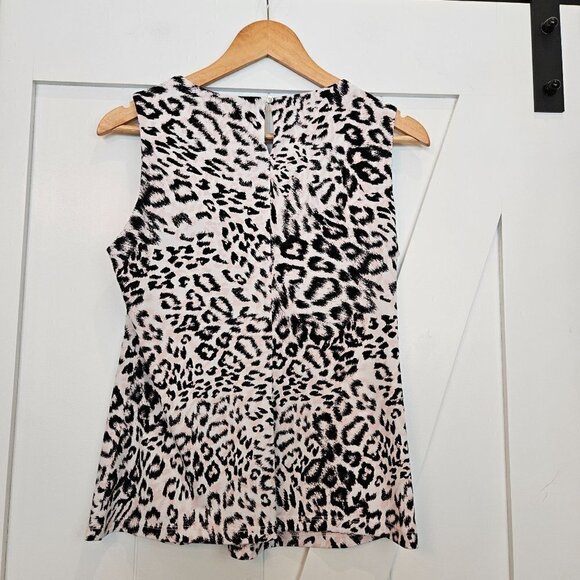 CALVIN Klein BlackPink Leopard Animal Print Sleeveless Shell Top Size PL - Picture 2 of 6